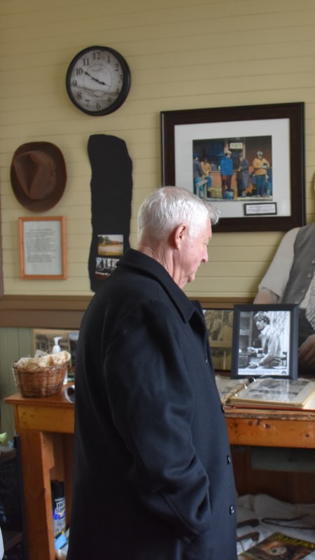 Gentleman looking at an exhibit at the Depot Museum