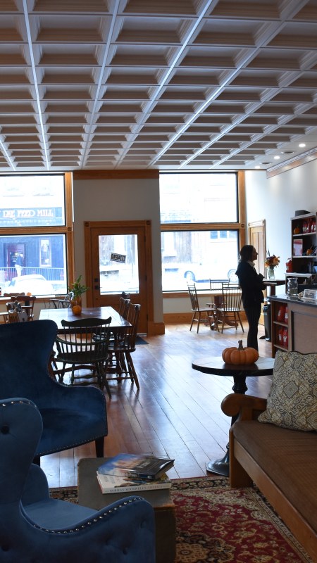 Ordering a delicious coffee at RocketCup Coffee Company in Cattaraugus