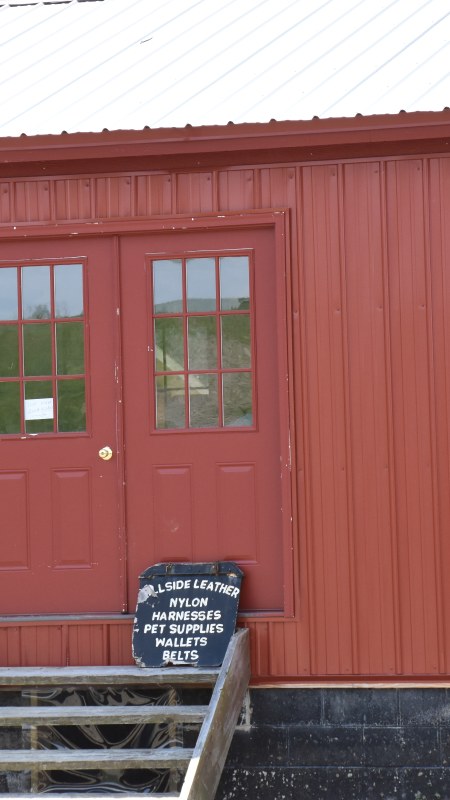 Hillside Leather sign along NY's Amish Trail