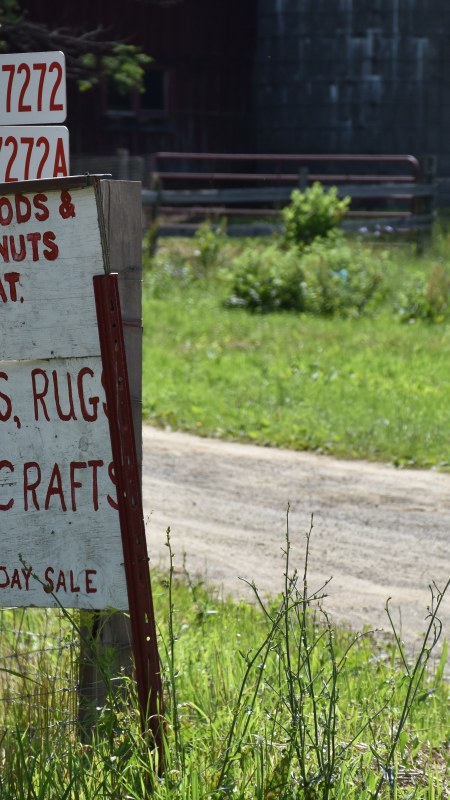 Sign along Ny's Amish Trail