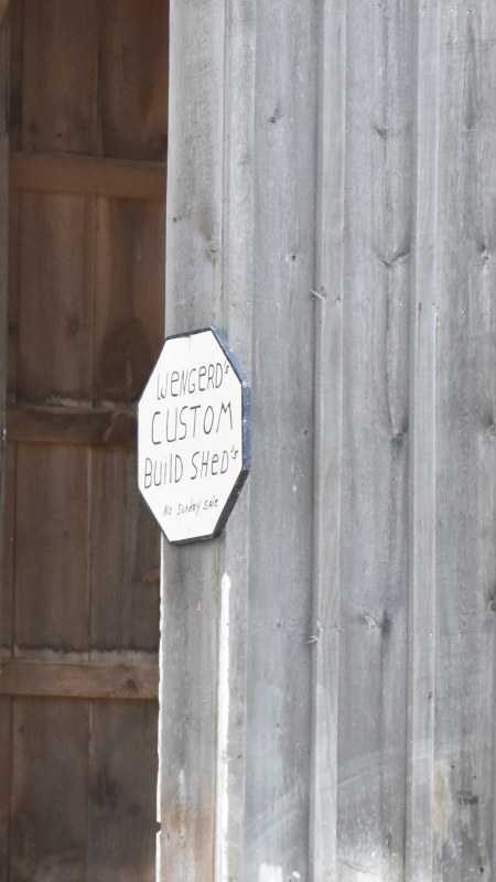 Wengerd's Custom Built Sheds sign 