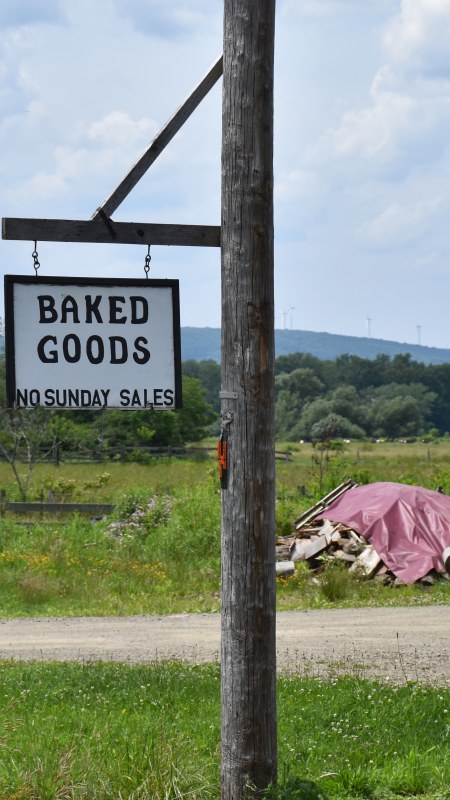 Baked Goods sign along NY's Amish Trail in Conewongo Valley