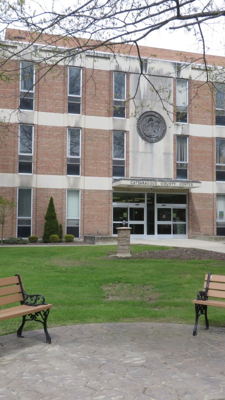Cattaraugus County Center Building in springtime 