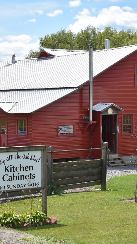 Chip Off the Oak Block Building with sign