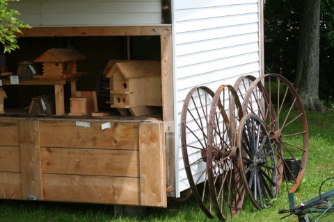 Birdhouses for sale at Miller's Greenhouse