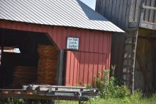 Larch Lumber for sale sign