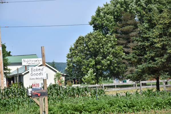 Baked goods sign along NY's Amish Trail