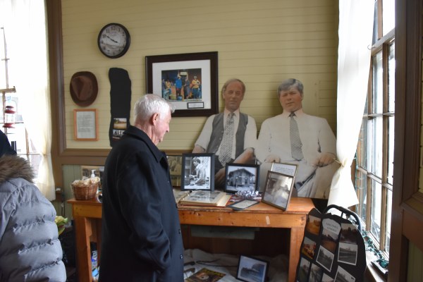 Gentleman looking at an exhibit at the Depot Museum