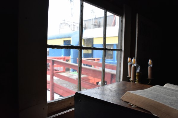 View of the Train from Inside the Depot Movie and Rail Museum