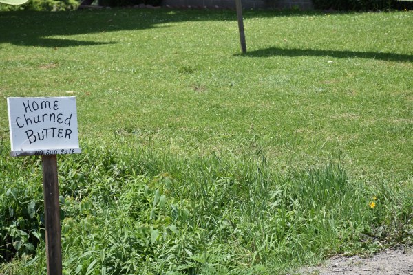 Home churned butter sign