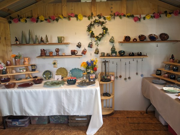 Pottery on display at LUV JAM Pottery